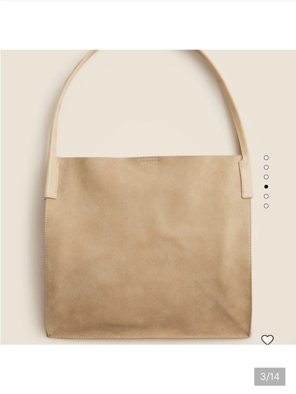 Jcrew suede Tote Bag in Light Brown. Brand new! - Picture 3 of 6